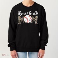 Leopard Baseball Mom Life Game Day Mothers Day Women's Sweatshirt thumb 0