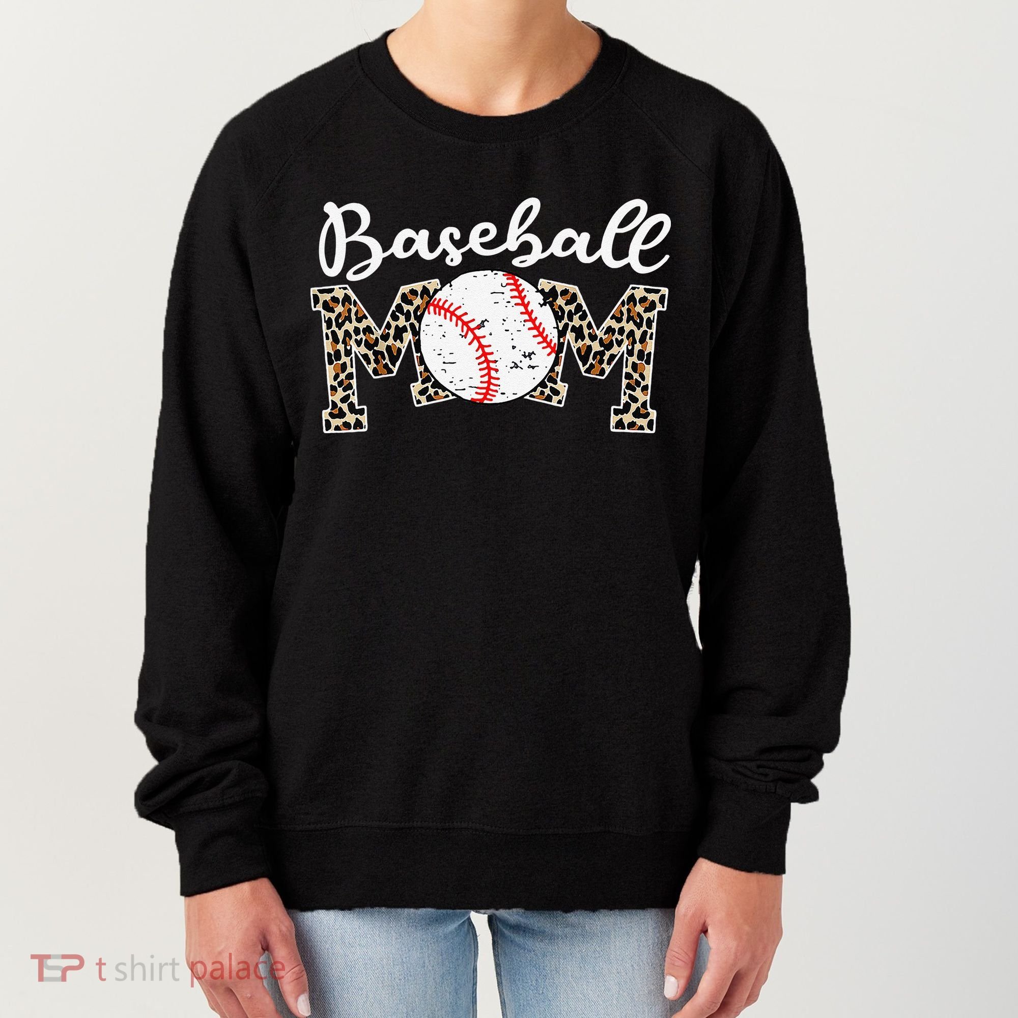 Leopard Baseball Mom Life Game Day Mothers Day Women's Sweatshirt
