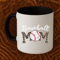 Leopard Baseball Mom Life Game Day Mothers Day Coffee Mug thumb 2