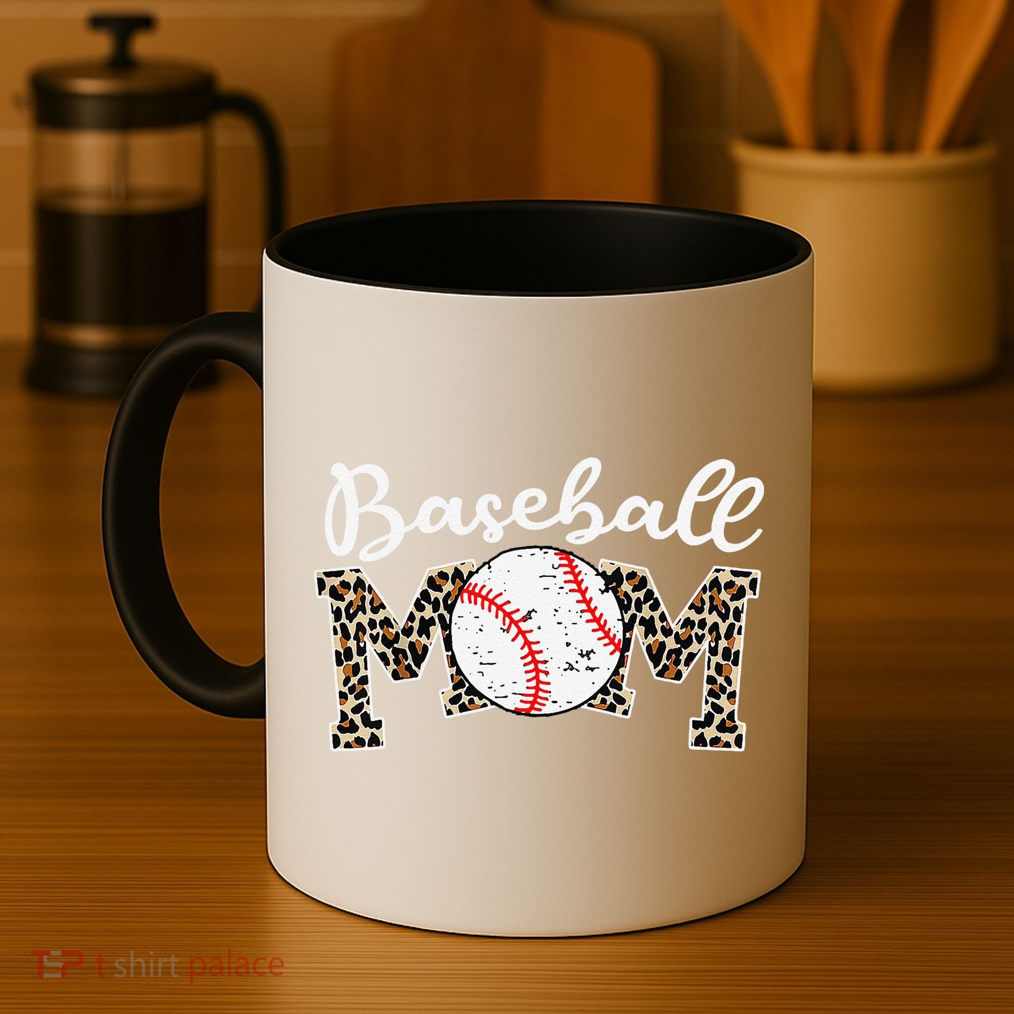 Leopard Baseball Mom Life Game Day Mothers Day Coffee Mug