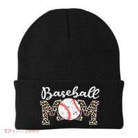 Leopard Baseball Mom Life Game Day Mothers Day Beanie thumb 0