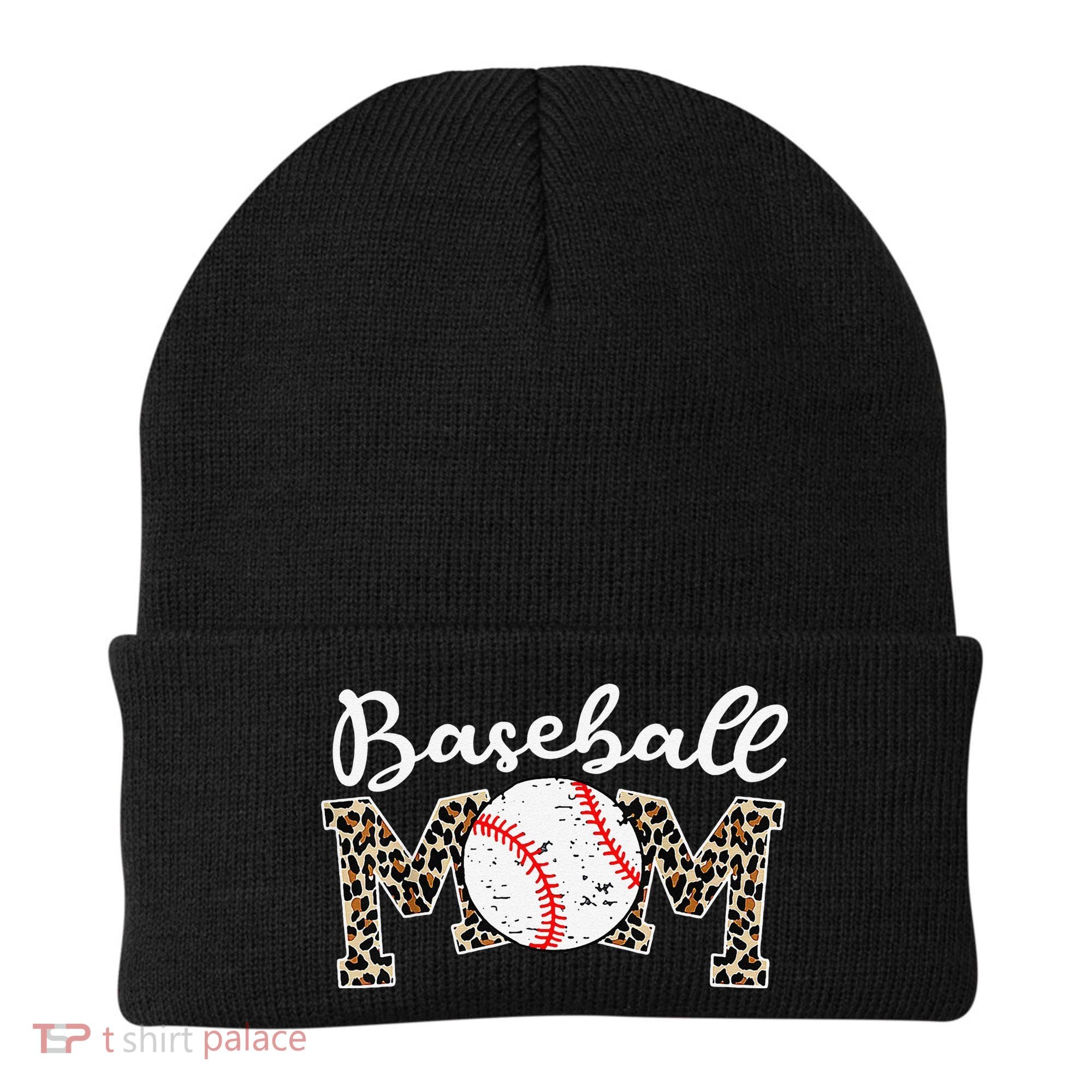 Leopard Baseball Mom Life Game Day Mothers Day Beanie