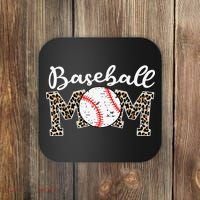 Leopard Baseball Mom Life Game Day Mothers Day Coaster thumb 0