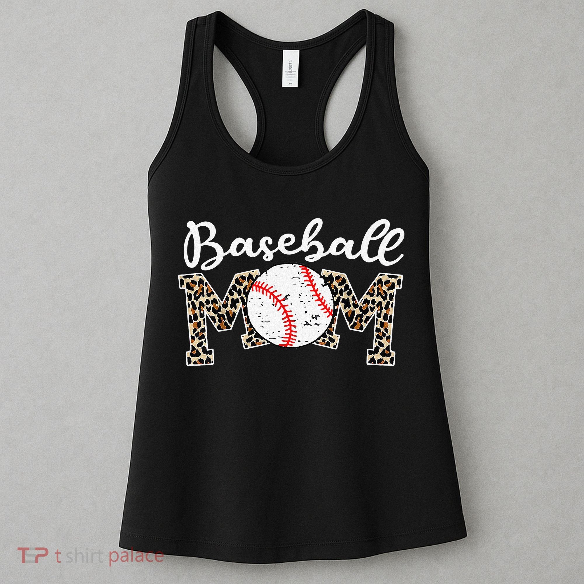 Leopard Baseball Mom Life Game Day Mothers Day Women's Tank Top