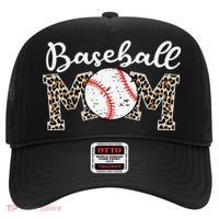 Leopard Baseball Mom Life Game Day Mothers Day Hat thumb 0