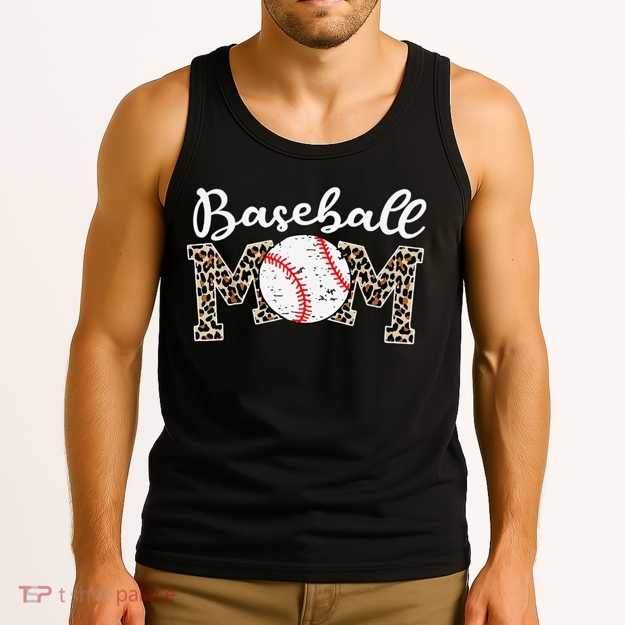 Leopard Baseball Mom Life Game Day Mothers Day Tank Top