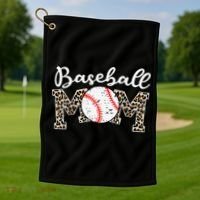 Leopard Baseball Mom Life Game Day Mothers Day Golf Towel thumb 1