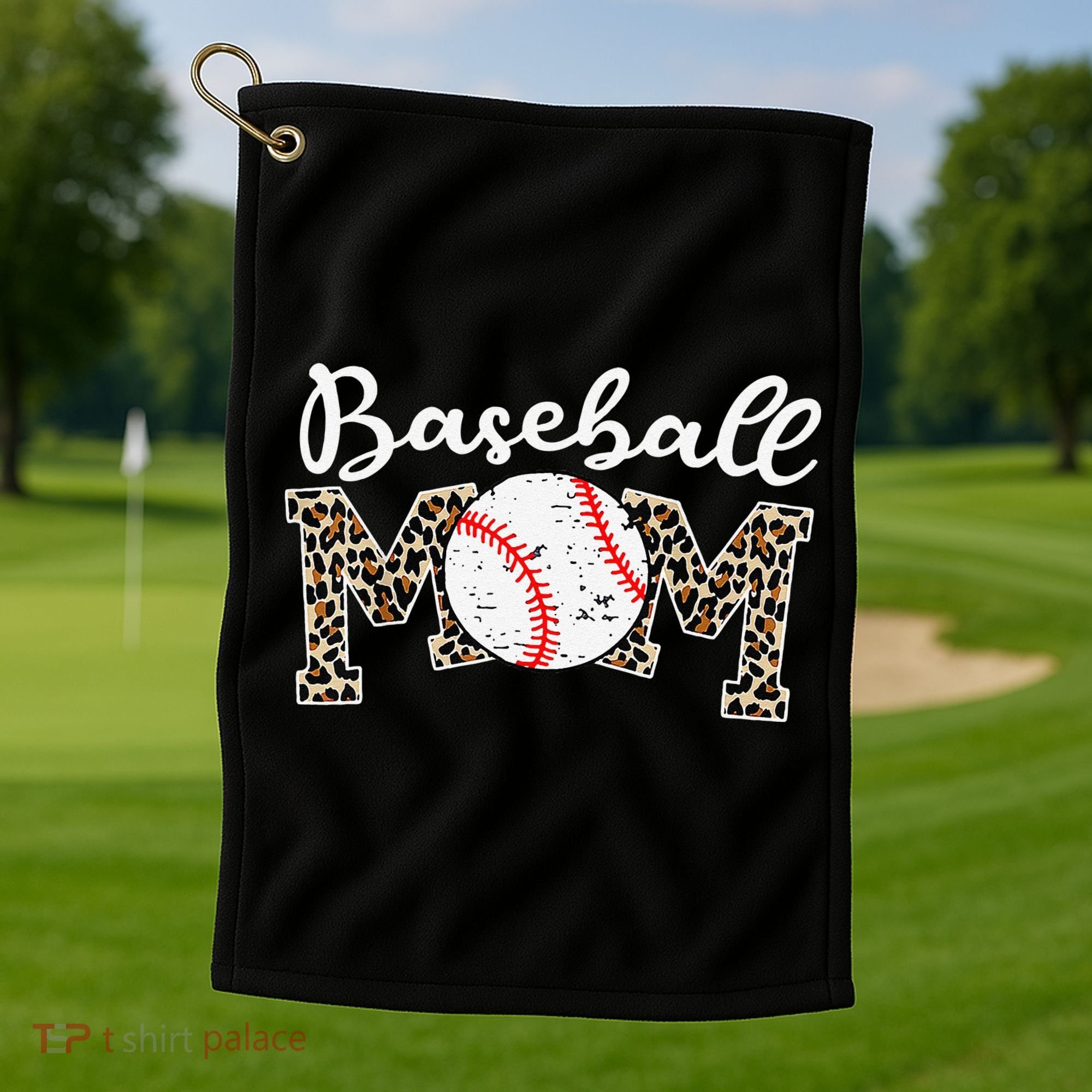 Leopard Baseball Mom Life Game Day Mothers Day Golf Towel