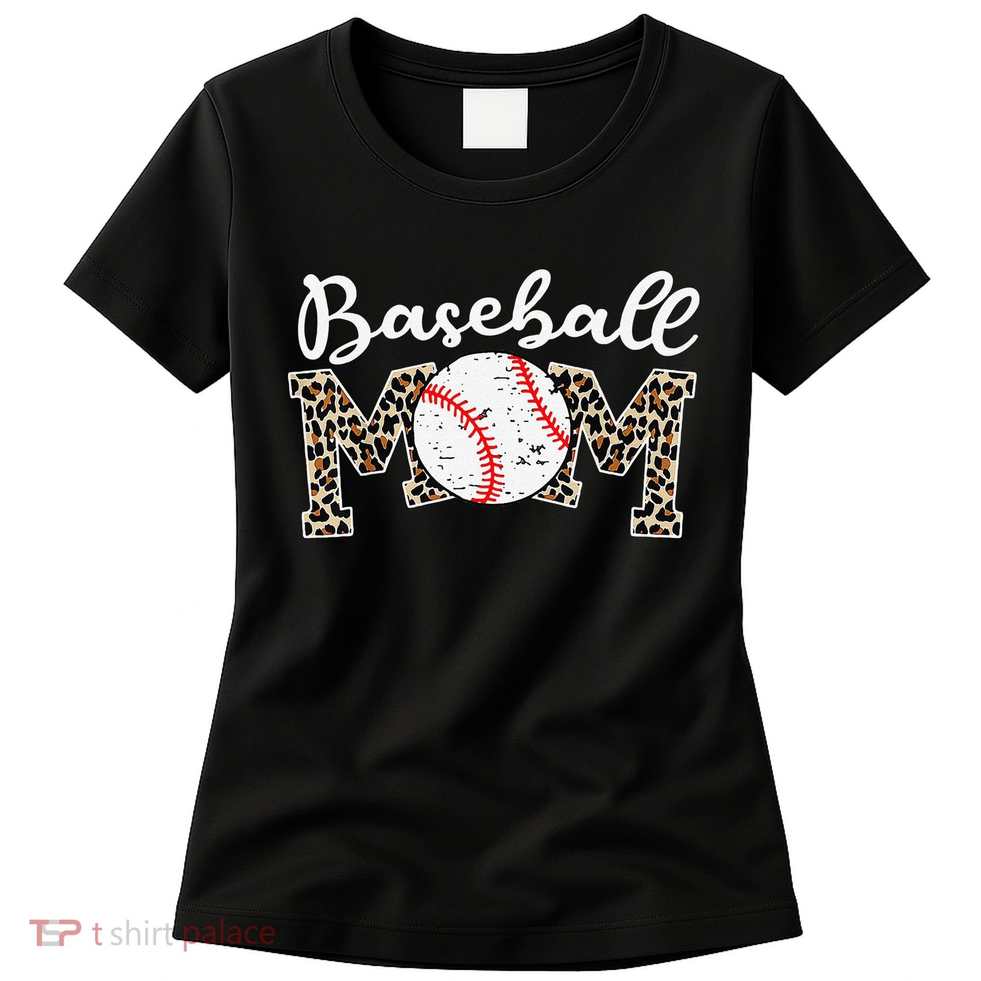 Leopard Baseball Mom Life Game Day Mothers Day Women's T-Shirt