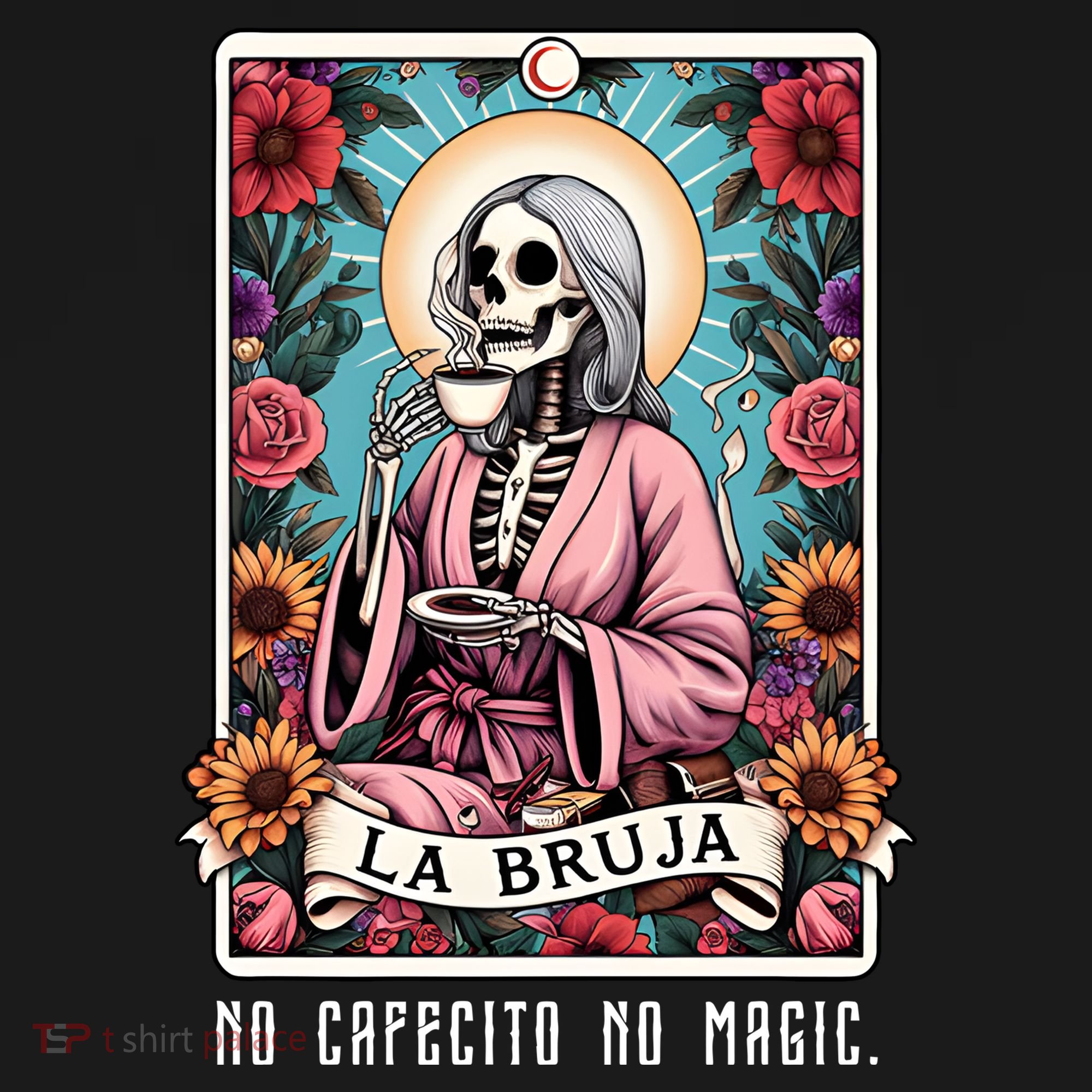 La Bruja No Cafecito No Magic Skeleton Bucket Hat