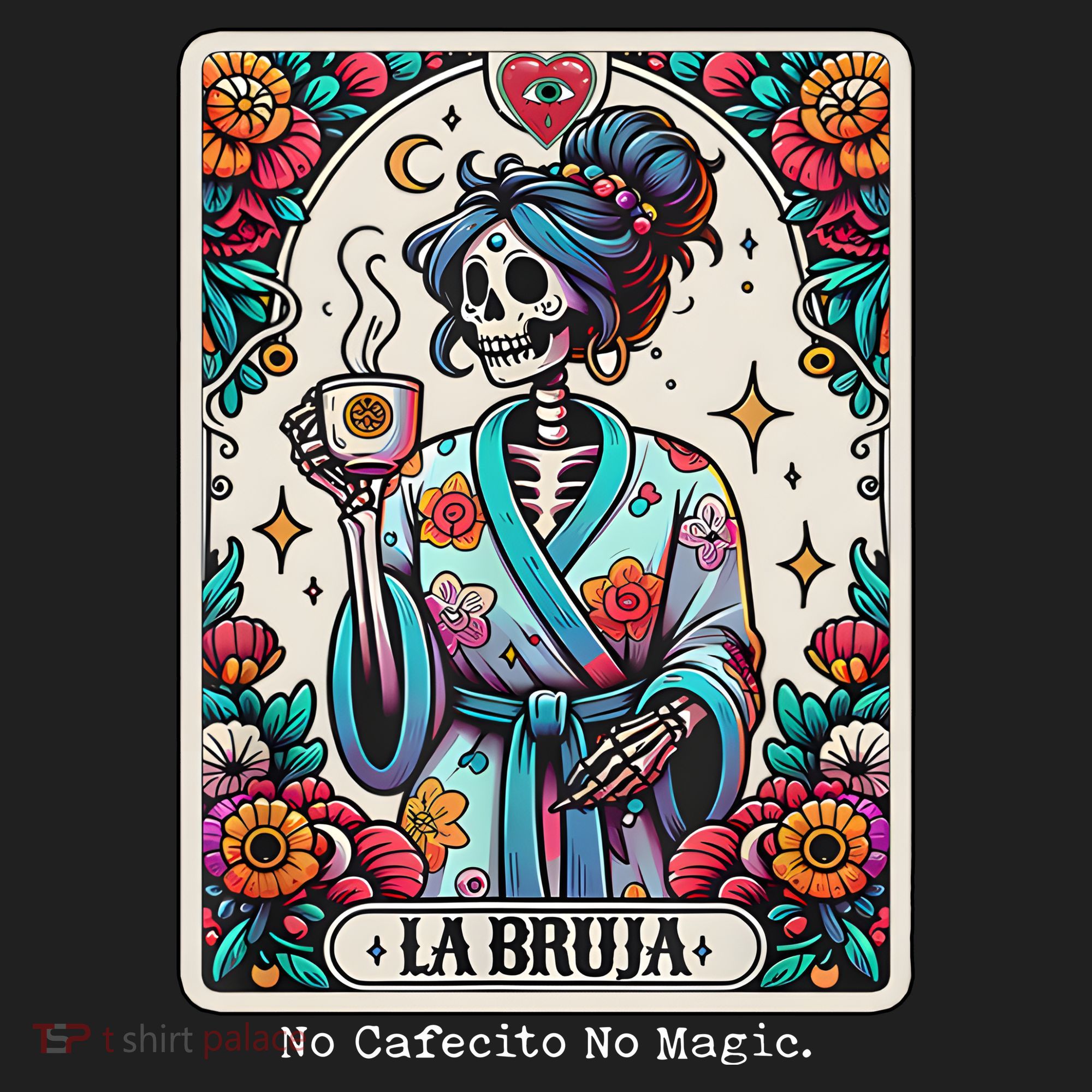 La Bruja No Cafecito No Magic Skeleton Women's Sweatshirt