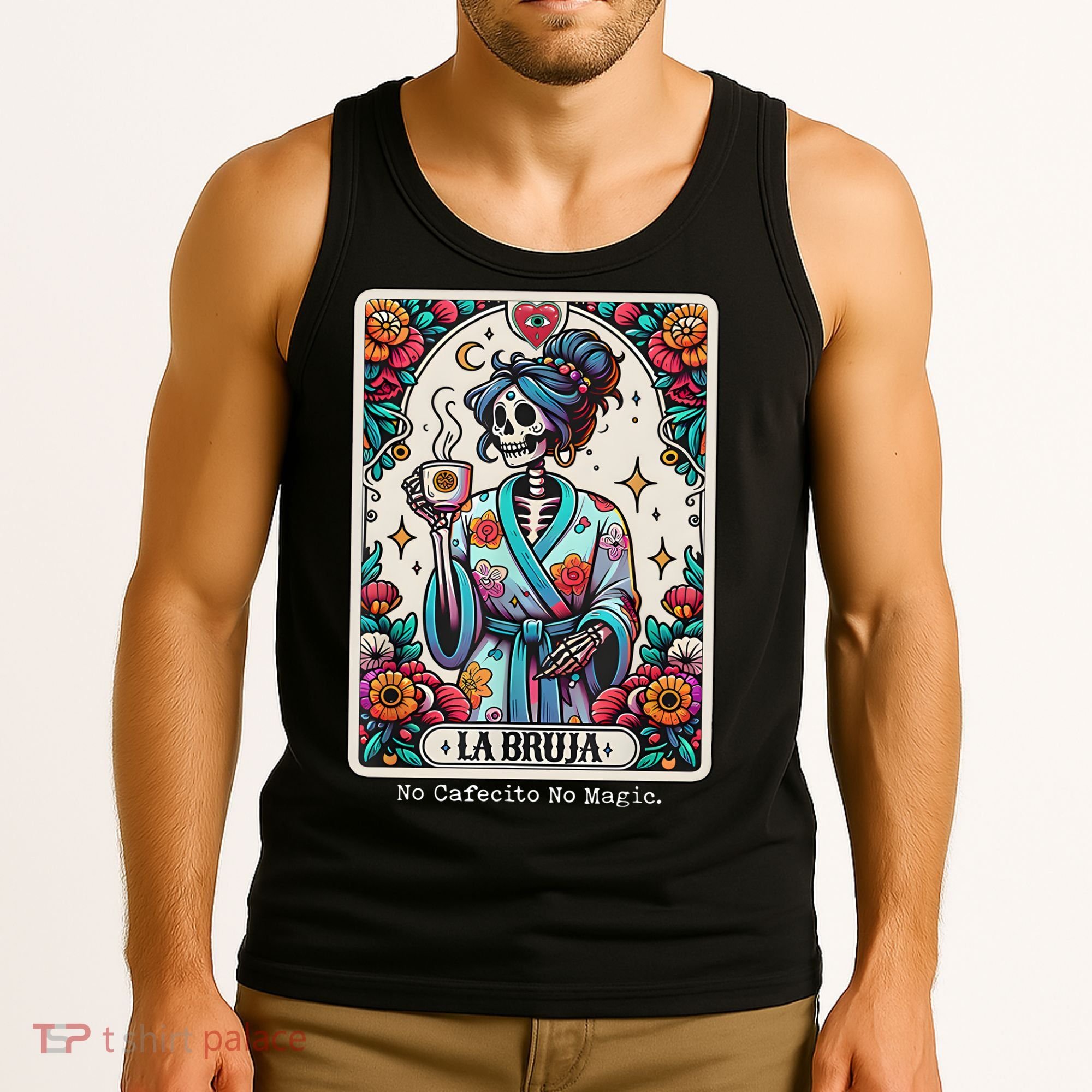 La Bruja No Cafecito No Magic Skeleton Tank Top
