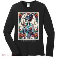 La Bruja No Cafecito No Magic Skeleton Women's Long Sleeve Shirt thumb 0