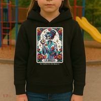 La Bruja No Cafecito No Magic Skeleton Kids Hoodie thumb 3