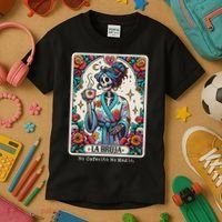 La Bruja No Cafecito No Magic Skeleton Kids T-Shirt thumb 3