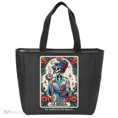 La Bruja No Cafecito No Magic Skeleton Tote Bag