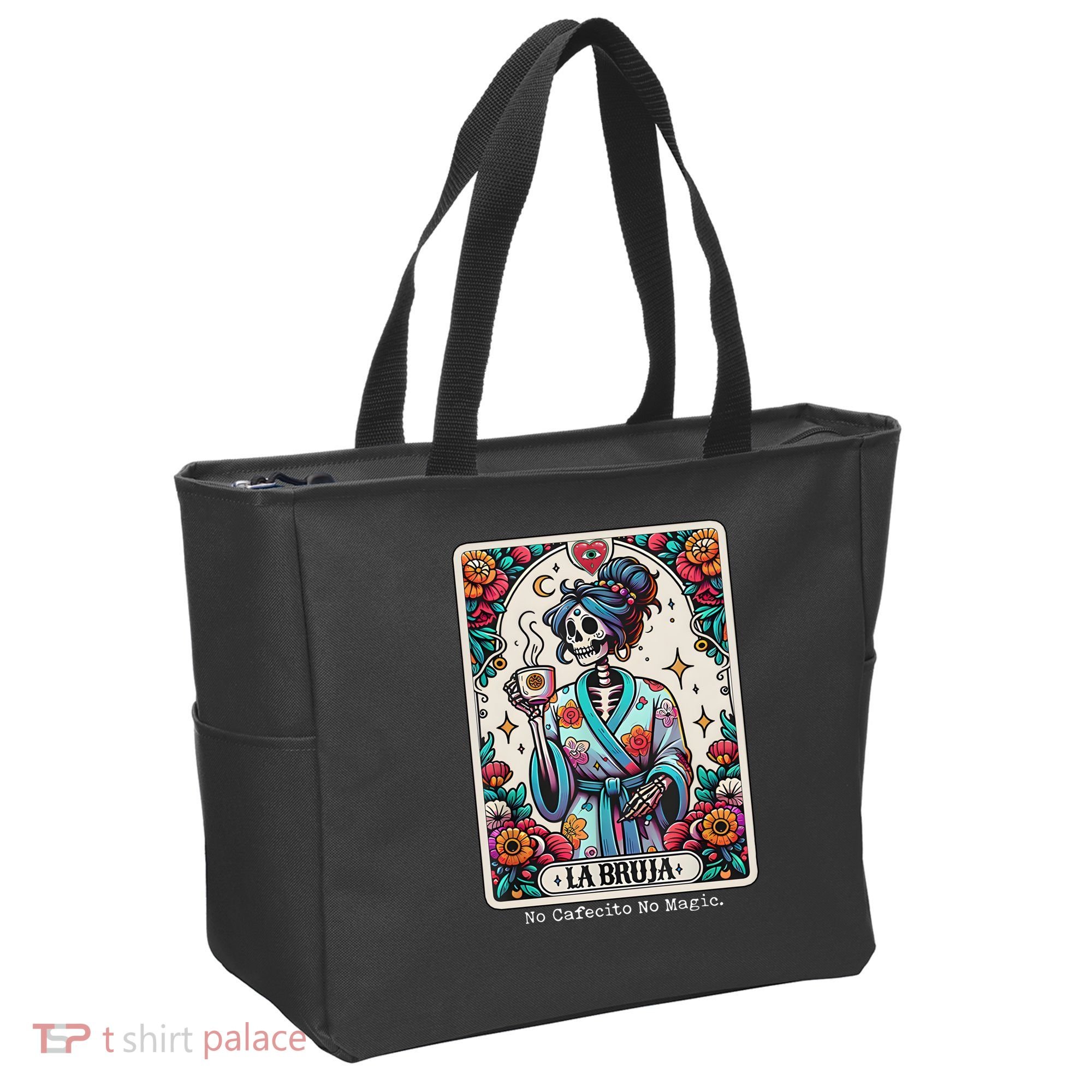 La Bruja No Cafecito No Magic Skeleton Tote Bag