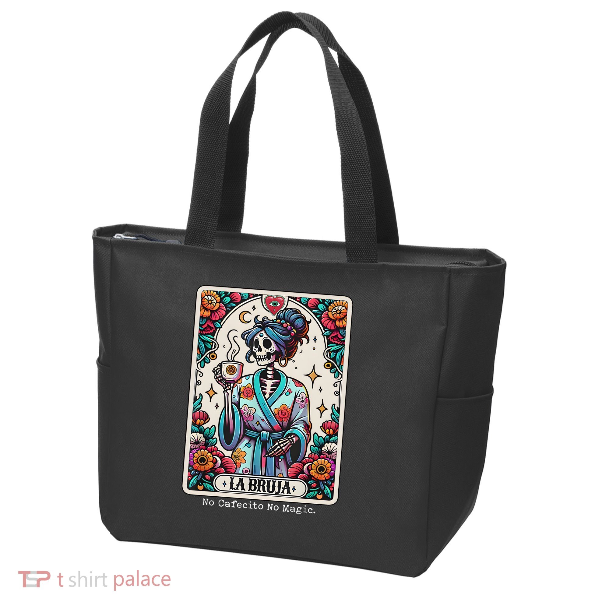 La Bruja No Cafecito No Magic Skeleton Tote Bag