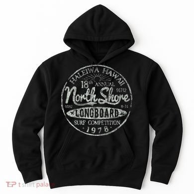 Long Board North Shore Surf Vintage Hawaii Beach Hoodie