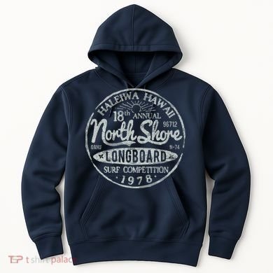 Long Board North Shore Surf Vintage Hawaii Beach Hoodie