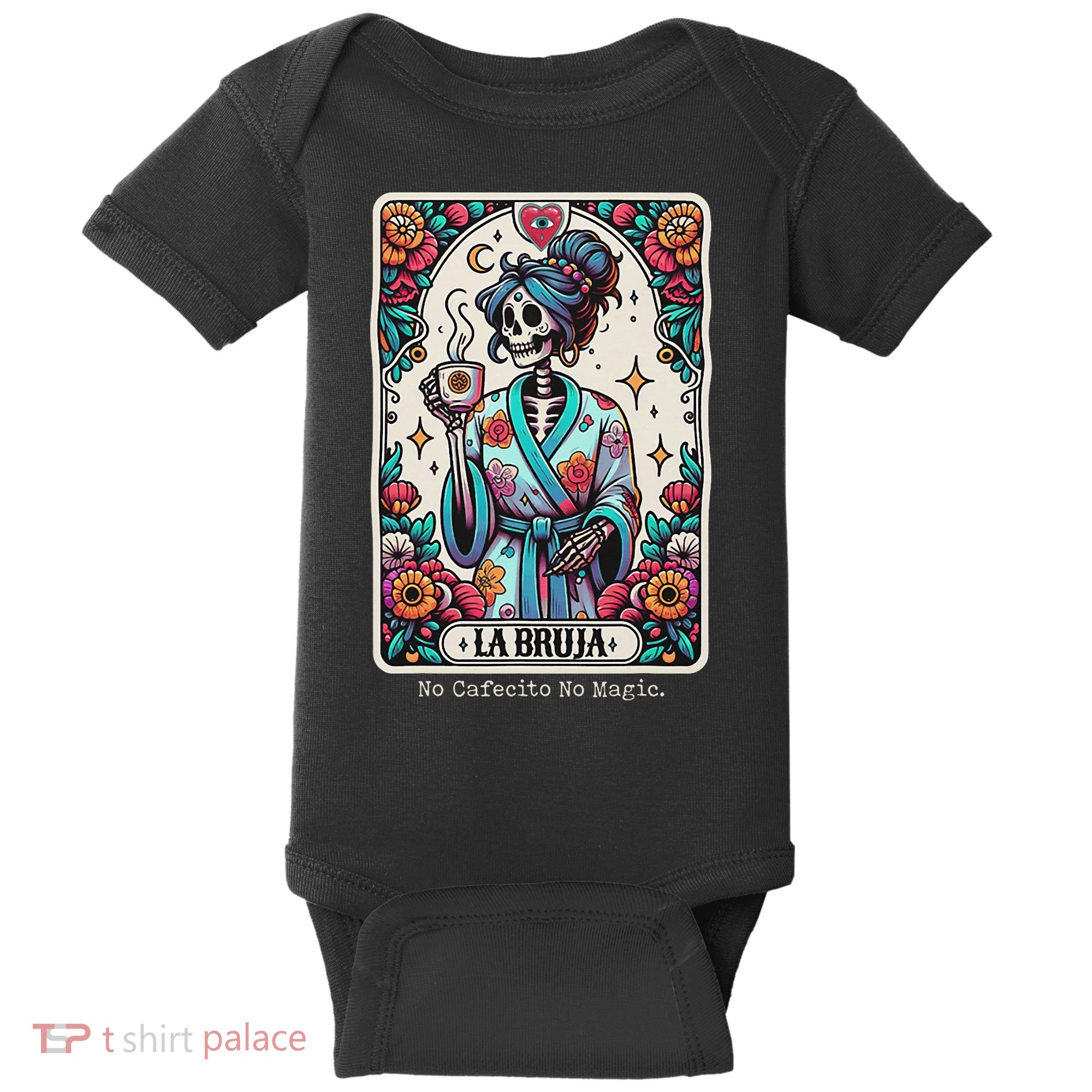 La Bruja No Cafecito No Magic Skeleton Baby Bodysuit