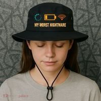 Low Battery No Wifi And Game Buffering My Worst Nightmare Gift Bucket Hat thumb 3