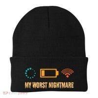 Low Battery No Wifi And Game Buffering My Worst Nightmare Gift Beanie thumb 0