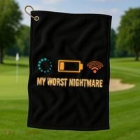 Low Battery No Wifi And Game Buffering My Worst Nightmare Gift Golf Towel thumb 1