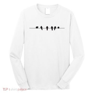 Little Birds On The Cable Wire Long Sleeve Shirt