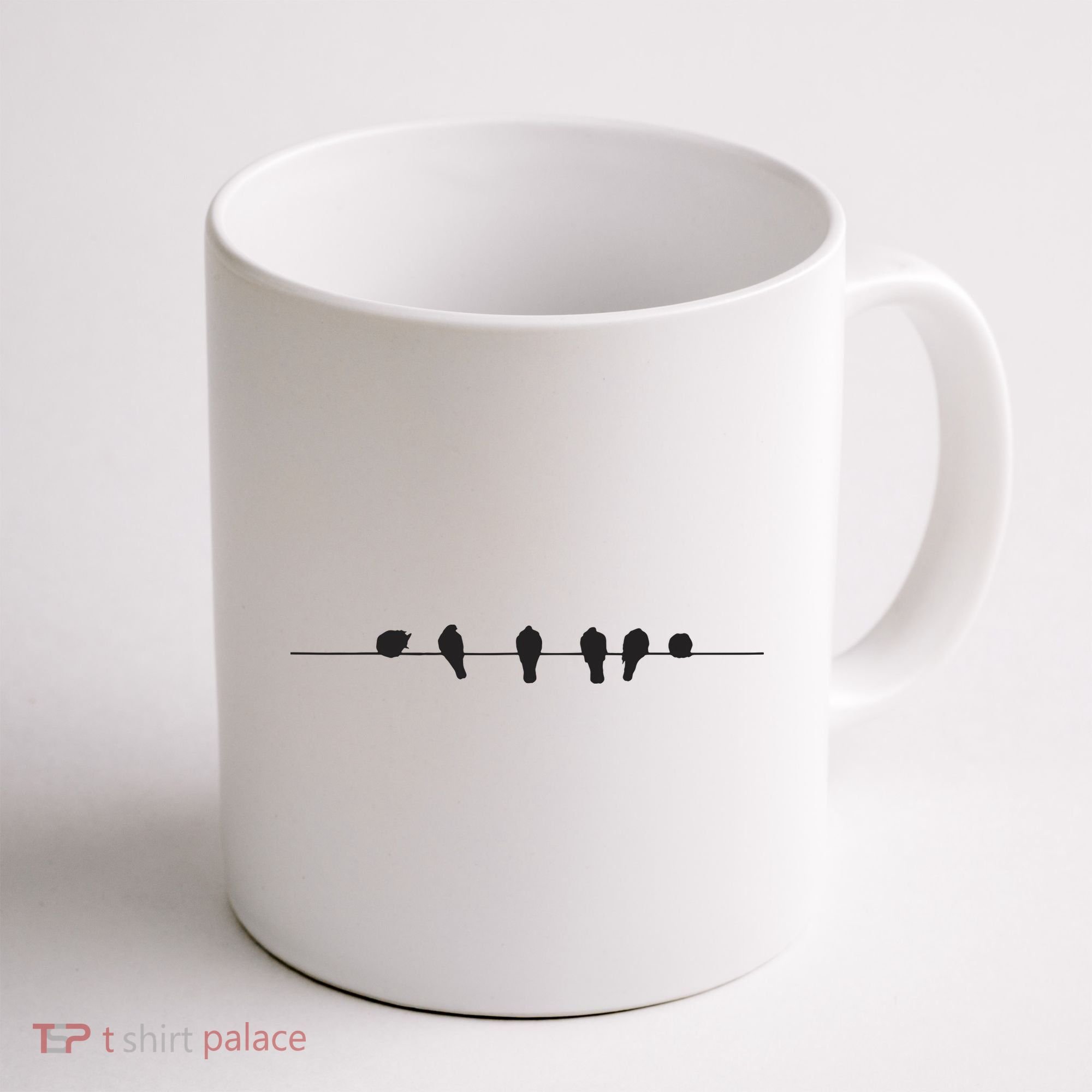 Little Birds On The Cable Wire Coffee Mug