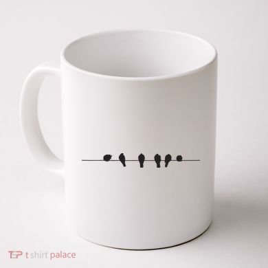 Little Birds On The Cable Wire Coffee Mug