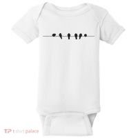 Little Birds On The Cable Wire Baby Bodysuit thumb 0