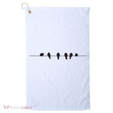 Little Birds On The Cable Wire Golf Towel