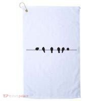 Little Birds On The Cable Wire Golf Towel thumb 0