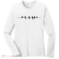 Little Birds On The Cable Wire Women's Long Sleeve Shirt thumb 0