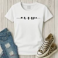 Little Birds On The Cable Wire Women's T-Shirt thumb 3
