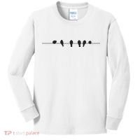 Little Birds On The Cable Wire Kids Long Sleeve Shirt thumb 0