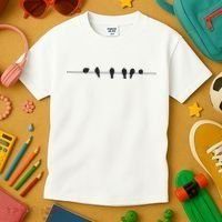 Little Birds On The Cable Wire Kids T-Shirt thumb 3