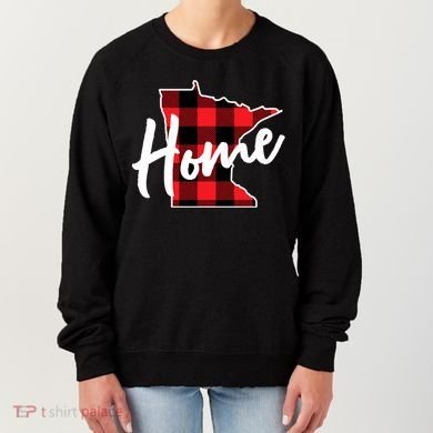 Lumberjack Buffalo Plaid Minnesota Home State Cute Gift Back Gift Women's Sweatshirt