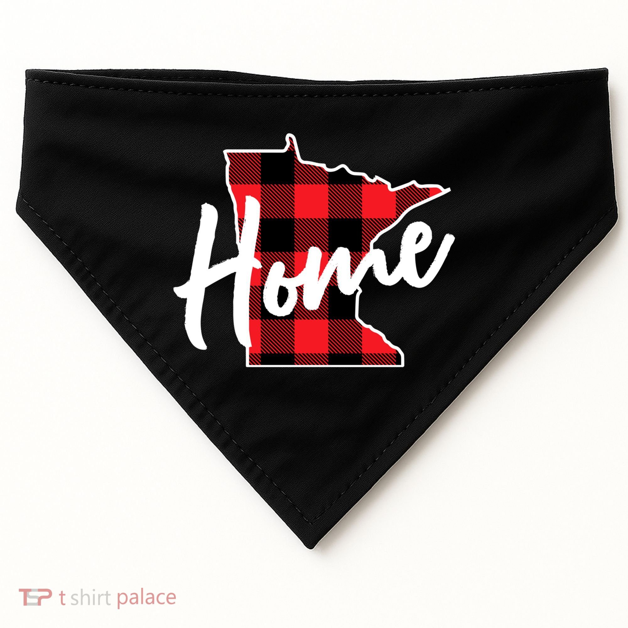 Lumberjack Buffalo Plaid Minnesota Home State Cute Gift Back Gift USA-Made Doggie Bandana