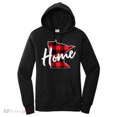 Lumberjack Buffalo Plaid Minnesota Home State Cute Gift Back Gift Women's Hoodie