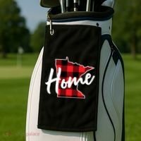 Lumberjack Buffalo Plaid Minnesota Home State Cute Gift Back Gift Golf Towel thumb 2