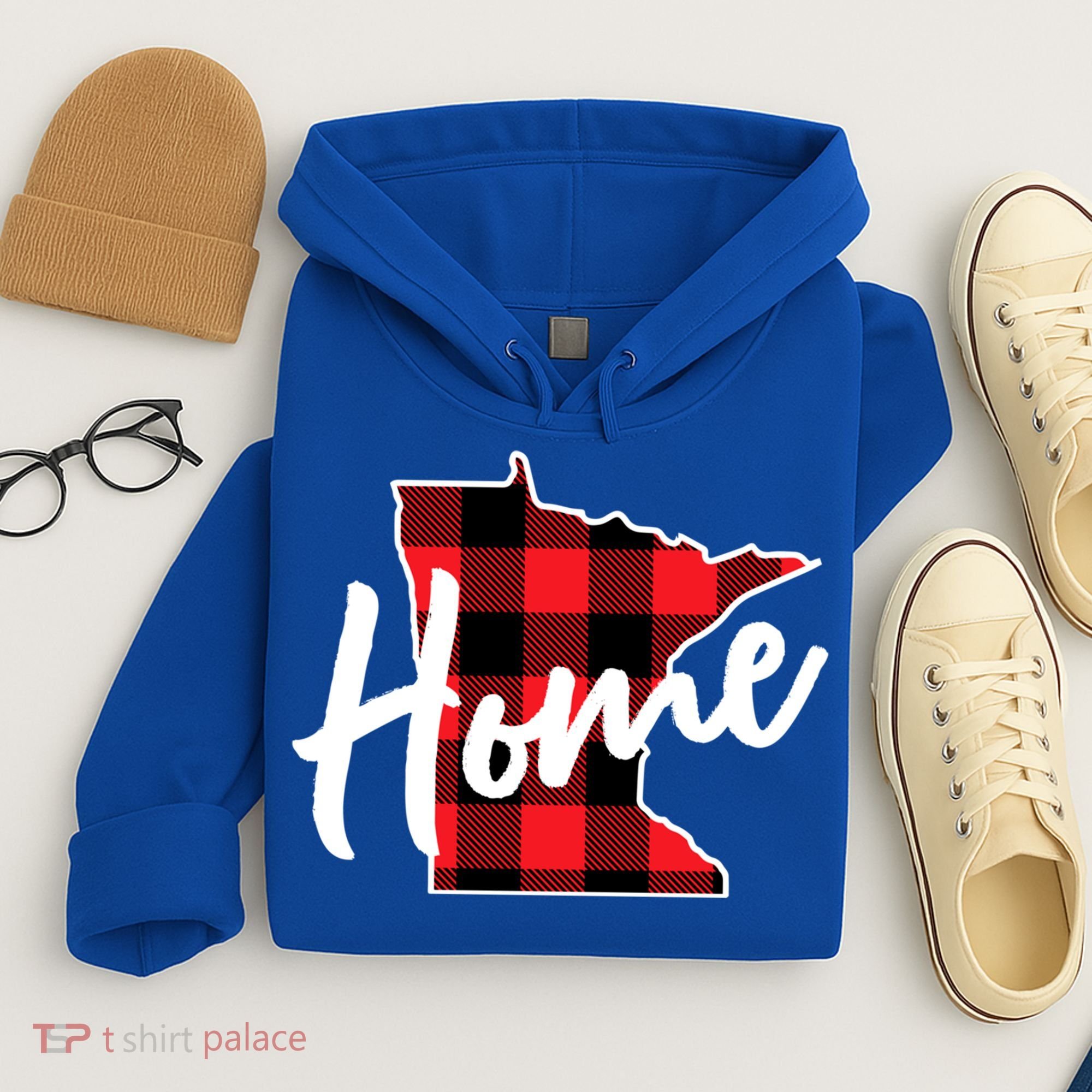 Lumberjack Buffalo Plaid Minnesota Home State Cute Gift Back Gift Hoodie