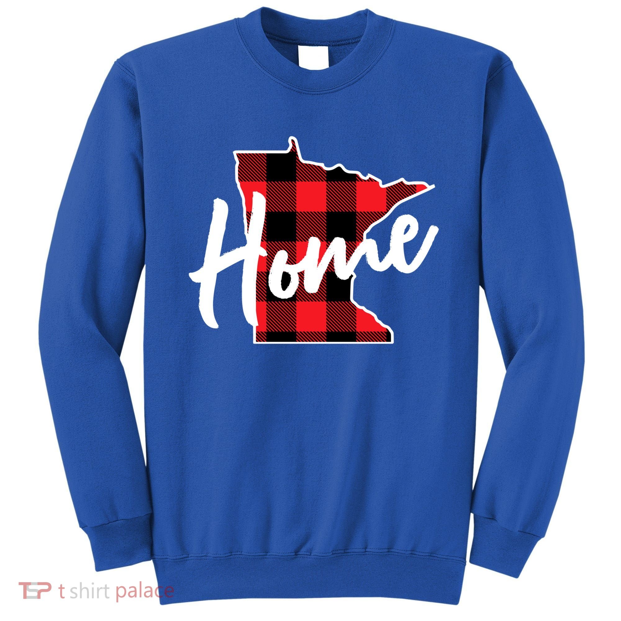 Lumberjack Buffalo Plaid Minnesota Home State Cute Gift Back Gift Sweatshirt