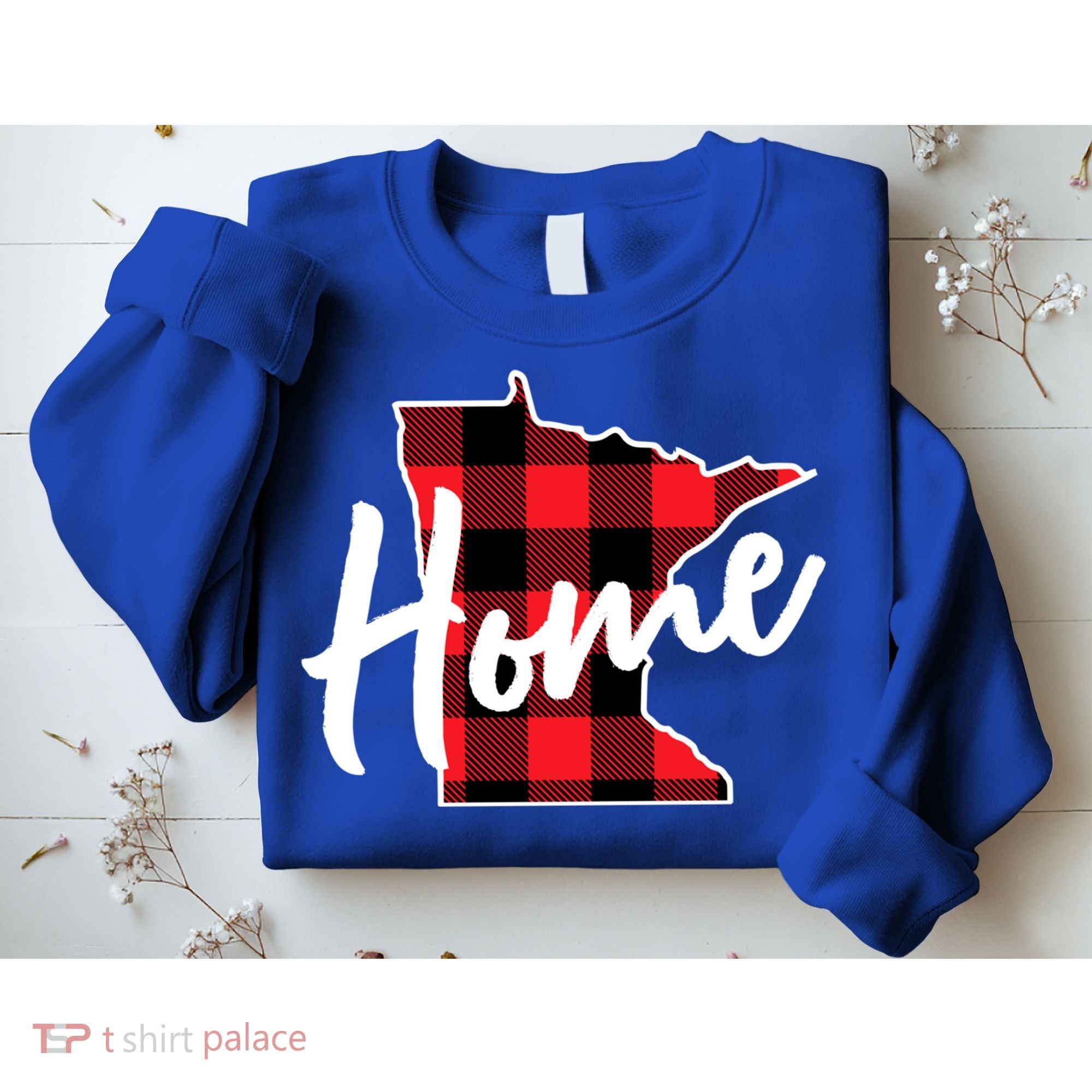 Lumberjack Buffalo Plaid Minnesota Home State Cute Gift Back Gift Sweatshirt