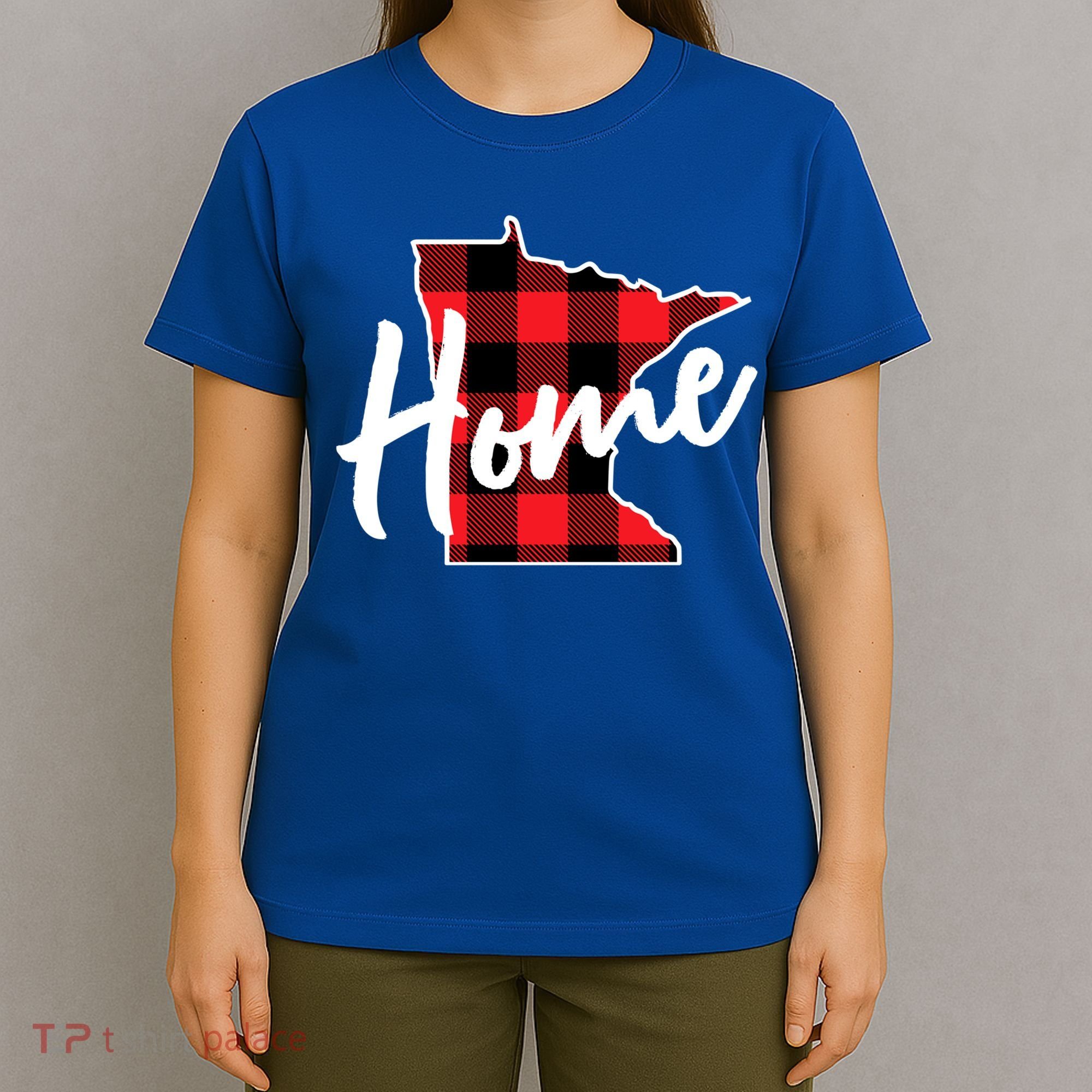Lumberjack Buffalo Plaid Minnesota Home State Cute Gift Back Gift T-Shirt