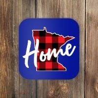 Lumberjack Buffalo Plaid Minnesota Home State Cute Gift Back Gift Coaster thumb 0