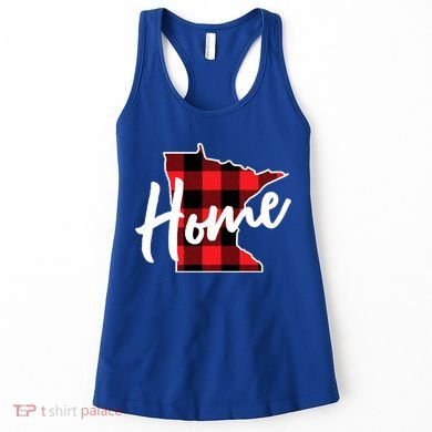 Lumberjack Buffalo Plaid Minnesota Home State Cute Gift Back Gift Women's Tank Top