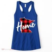 Lumberjack Buffalo Plaid Minnesota Home State Cute Gift Back Gift Women's Tank Top thumb 0