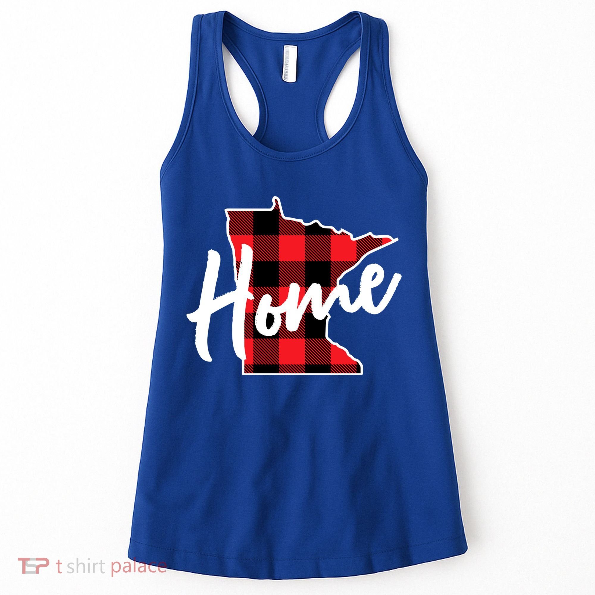 Lumberjack Buffalo Plaid Minnesota Home State Cute Gift Back Gift Women's Tank Top